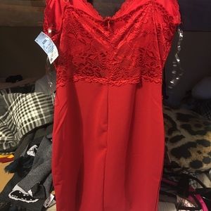 Red lace dress